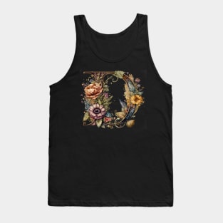 Floral Garden Watercolor Monogram Letter D Tank Top